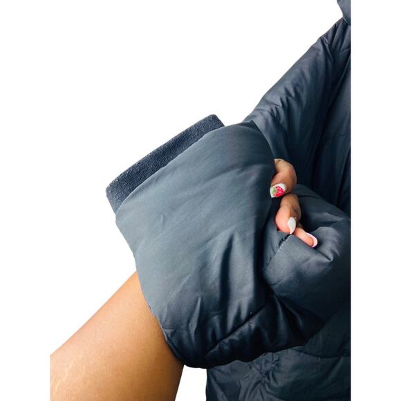 Ellos Womens Black Puffer Hooded Zip Up Long Jacket Quilted Plus Size 32 - Picture 9 of 10